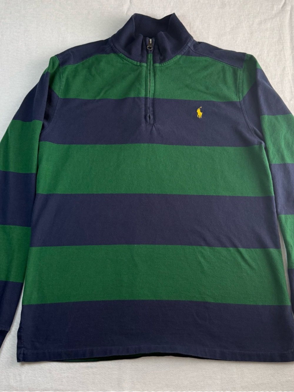 Polo Ralph Lauren Boys XL 18-20 Striped Quarter Zip Rugby Pullover